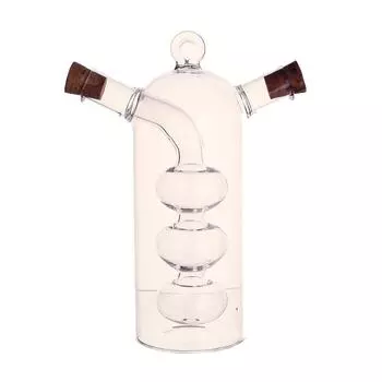 1 шт. 2-в-1 двухслойная бутылка, соус, масло, уксус, стеклянная бутылка, герметичные кухонные бутылки для хранения приправ, банки, кухонные инструменты 18.5*10cm