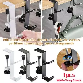 1 шт. 2 в 1 вешалка для каминной гирлянды, регулируемые вешалки для чулок для каминной полки, утяжеленные вешалки для гирлянд для камина, прочные для дверной рамы One Size чёрный