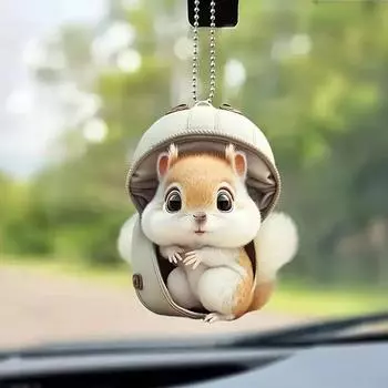 1 шт. 2D акриловый волшебный летающий кот автомобиль зеркало заднего вида украшение кулон рюкзак брелок украшение авто аксессуары для интерьера бежевый