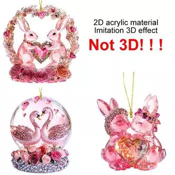 1 шт. 2D-самолет, цветной розовый кулон на рюкзак ко Дню святого Валентина, симпатичные акриловые автомобильные аксессуары, пряжка для ключей