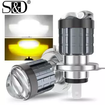 1 шт. 30000 лм H4 светодиодный мото H6 BA20D светодиодный мотоциклетный фарный светильник CSP двойной объектив проектора белый желтый Hi Lo лампа аксессуары для скутера свет 12 В постоянного тока BA20D H6 белый/жёлтый