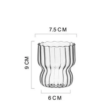 1 шт. 300 мл Ins ледяное молоко кофе стеклянные чашки ребристые питьевые стаканы стеклянная посуда для коктейлей пива газировки сока домашнего бара вечеринки 301-400ml