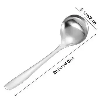1 шт. 304 нержавеющая сталь глубокая утолщенная ложка длинная ручка бытовая питьевая ложка большая круглая ложка ложка для конджи серебряный