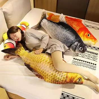 1 шт., 30-120 см, 3D имитация золотой рыбки, плюшевые игрушки, мягкие животные, карп, плюшевая подушка, креативная подушка для дивана, подушка, подарок, детская игрушка 30cm