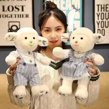 1 шт., 30/40 см, милая пара, плюшевые игрушки в виде овец, милая одежда, куклы из альпаки, мягкие игрушки с животными для детей, влюбленных, подарки на день рождения 30cm