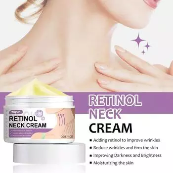 1 шт., 30 г, крем для шеи с ретинолом, осветляет линии шеи, увлажняет и подтягивает кожу, формирует массаж лебединой шеи и лифтинг-крем для шеи белый