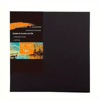 1 шт. 30 х 30 см холст с черным покрытием, чистый хлопковый холст, подходит для акрила, масляной живописи, металла, неонового искусства и поделок 3030cm1-Pack