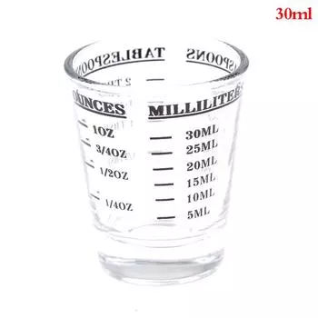 1 шт., 30 мл стеклянный мерный стакан со шкалой, рюмка, чашка для жидкого стекла, унция чёрный