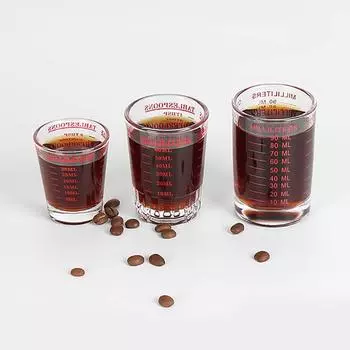 1 шт., 30 мл стеклянный мерный стакан со шкалой, рюмка, чашка для жидкого стекла, унция красный