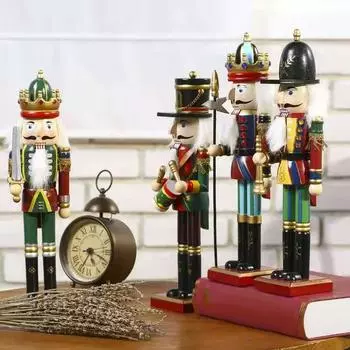 1 шт. 30 см деревянные украшения Щелкунчик кукольные традиционные расписные рождественские вечеринки украшения для дома аксессуары