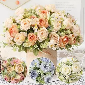 1 шт. 30 см товары для дома искусственный цветок розы день рождения красочные украшения пластик свадьба вечеринка искусственный пион цветок ремесла