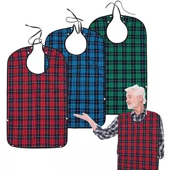 1 шт. 30 x 18 дюймов взрослые нагрудники для еды водонепроницаемый протектор одежды с улавливателем крошек нагрудники для еды во время еды для пожилых людей красный