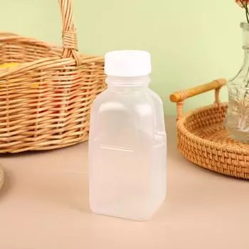 1 шт. 320/500 мл прозрачная детская бутылка для воды пластиковая бутылка для сока бутылка для молока для животных бутылка для напитков с крышкой походная посуда для питья 350ml белый