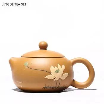 1 шт. 320 мл фиолетовый глиняный чайник ручной работы красивый чайник грязевой фильтр заварник для чая чайный набор аксессуары