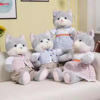 1 шт. 32/52 см Kawaii пара кошек с тканью плюшевые игрушки чучела кошек подушки куклы милые игрушки для детей детские подарки на день рождения