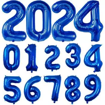 1 шт 32 дюйма темно-синий алюминиевый фольгированный воздушный шар с цифрами для дня рождения, выпускного, юбилея, детского душа 1&32inch темно-синий