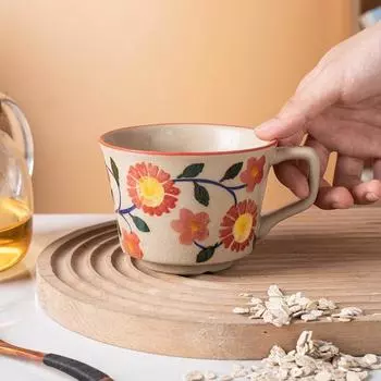 1 шт. 330 мл ретро-кружка для кофе керамическая чашка для кофе винтажная чашка для чая подарки для семьи коллеги подарки на день рождения грубая керамическая кружка 301-400ml