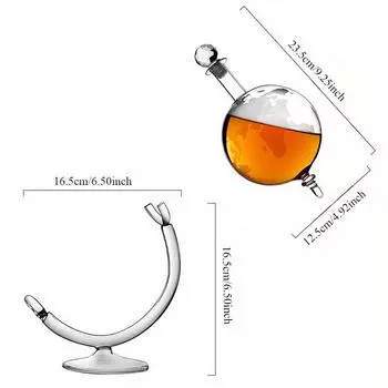 1 шт., 33,81 унции, стеклянная бутылка, креативный глобус, графин, принадлежности для бара, контейнер для виски, диспенсер для вина из боросиликатного стекла, аксессуары для кухонного бара