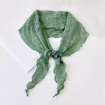 1 шт 34*155 см однотонный плиссированный ромбовидный платок декоративный маленький квадратный платок хлопок лен белый