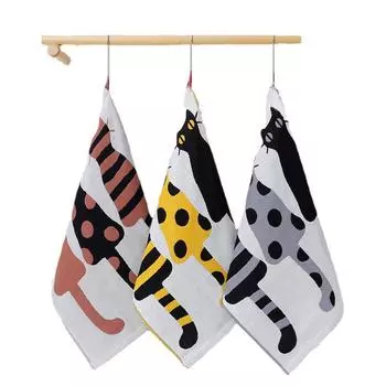 1 шт 34*40 см трехслойное мягкое детское хлопковое банное полотенце ткань жаккард мультяшный кот медведь подвесные полотенца квадратное лицо полотенце для рук марля 34X40cm серый