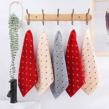 1 шт. 34x34 см британская мода горошек жаккард 100% хлопок мягкое впитывающее квадратное полотенце для лица для взрослых 34x34cm серый