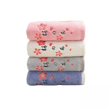 1 шт. 34x75 см мягкое коралловое бархатное вышитое вишневое полотенце для рук для дома и ванной комнаты 34x75cm&1pc розовый