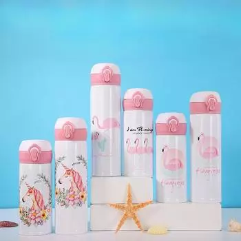1 шт. 350 мл 500 мл Unicorn Flamingo термос из нержавеющей стали изолированные бутылки для воды дорожные термокружки для горячих холодных напитков 350ml