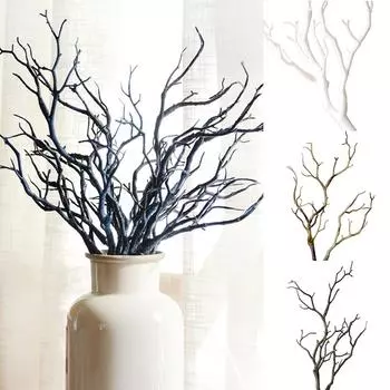 1 шт., 35 см, искусственная ветка, пластиковое дерево, сушеное растение, домашний декор для свадьбы, вечеринки, рождественский орнамент зелёный