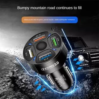 1 шт. 35 Вт автомобильное зарядное устройство круглое 4 порта USB 7A QC 3.0 быстрая зарядка телефона зарядное устройство адаптер для iPhone Samsung Xiaomi автомобильные аксессуары