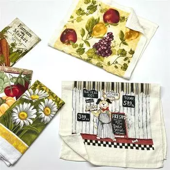 1 шт. 36x61 см красочное ретро-печатное хлопковое кухонное полотенце для мытья посуды впитывающая влагу салфетка для уборки праздничный подарок
