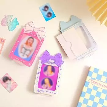 1 шт. 3 дюйма, акриловая настольная крышка для фотографий, прозрачная рамка для фотографий с бантом