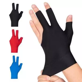 1 шт., 3-пальцевая бильярдная перчатка, противоскользящая, поглощающая пот, дышащая, для мужчин и женщин, левая рука, кий для снукера, спортивные перчатки, аксессуары для бильярда Left Hand синий