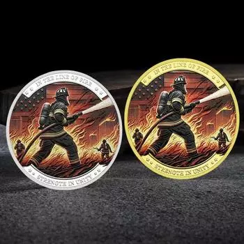 1 шт/3 шт/5 шт сувенирная монета пожарный сувенирная монета пожарный спасательный отдел легкая коллекционная монета пожарный 1pc серебряный