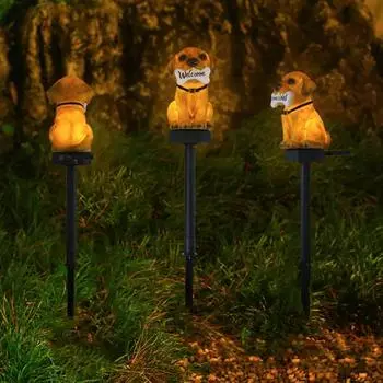 1 шт/3 шт Автоматическое включение/выключение солнечной лампы Автоматическая зарядка Привлекательный пейзаж Щенок Приветственный знак A