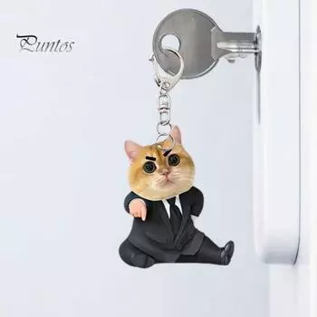1 шт/3 шт брелок для ключей с изображением кота акриловый мультяшный костюм кота брелок для рюкзаков сумок сотовых телефонов украшения A