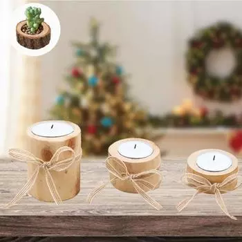 1 шт/3 шт деревянные художественные поделки украшения для дома креативный сосновый подсвечник рождественское украшение Candelabro Mimbre многофункциональное использование