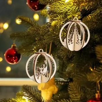 1 шт./3 шт. Деревянный Рождественский вертеп, подвеска, Иисус, украшения для рождественской елки, 3D-резное полое религиозное подвесное украшение, сувенир на Рождество для праздника B