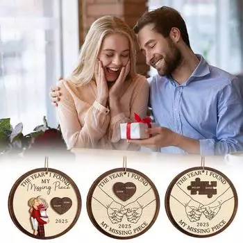 1 шт./3 шт. Год, когда я нашел свою пропавшую часть, деревянное украшение, двухслойное парное рождественское украшение для рождественской годовщины, подарка на День святого Валентина A