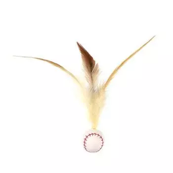 1 шт./3 шт. Интерактивная игрушка-мяч с перьями Мини-прыгучий баскетбольный футбольный бейсбольный мяч с перьями Игрушка-ловец для домашних кошек A