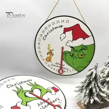 1 шт./3 шт. Подвеска с обратным отсчетом до Рождества, деревянная подвеска в виде рождественской елки, настенный декор, круглый 25-дневный календарь с обратным отсчетом, украшение для рождественского декора 1pc