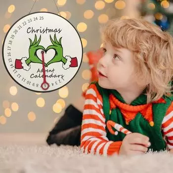 1 шт./3 шт. Подвеска с обратным отсчетом до Рождества, деревянная подвеска в виде рождественской елки, настенный декор, круглый 25-дневный календарь с обратным отсчетом, украшение для рождественского декора 1pc