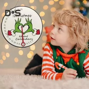 1 шт./3 шт. Подвеска с обратным отсчетом до Рождества, деревянная подвеска в виде рождественской елки, настенный декор, круглый 25-дневный календарь с обратным отсчетом, украшение для рождественского декора 1pc