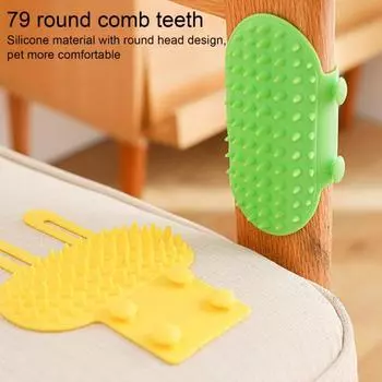 1 шт/3 шт щетка для самостоятельного вычесывания кошек, регулируемая угловая щетка для чесания морды кошки, ножка стола из силикона 1pc розовый