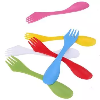 1 шт. 3 в 1 ложка вилка резак путешествия кемпинг поход пикник принадлежности пластиковая ложка вилка зелёный