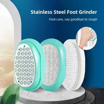 1 шт. 3-в-1 шлифовальная машинка для ног из нержавеющей стали, отшелушивающая пилка для ног, моющаяся, прочная, ручная, домашний инструмент для ухода за ногами