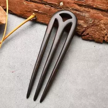 1 шт. 3-вилочная шпилька для волос, модная заколка для волос в форме когтя, французская ручная резьба, простые деревянные зажимы, отправляющие палочки для еды, деревянная вилка для волос
