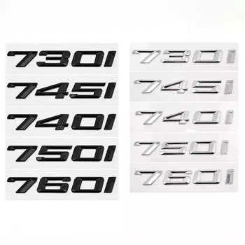 1 шт. 3D ABS багажник автомобиля буквы логотип наклейки значок эмблема наклейка для 7 серии 730i 740i 745i 750i E38 E65 E66 F01 F02 G11 G12 730i серебряный