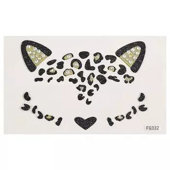 1 шт. 3D акриловая наклейка для дрели, милые наклейки для лица кошки, шар, вечерние украшения для лица, алмазный маскарад, временные татуировки, наклейки