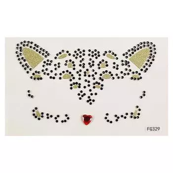 1 шт. 3D акриловая наклейка для дрели, милые наклейки для лица кошки, шар, вечерние украшения для лица, алмазный маскарад, временные татуировки, наклейки