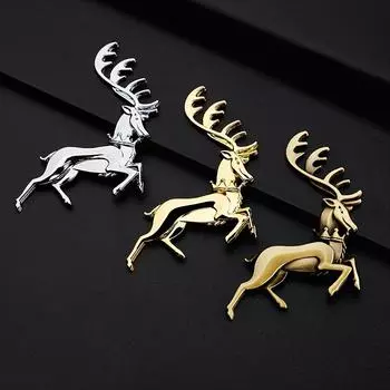 1 шт. 3D Art Deer Elk Antler Emblem Badge Sticker Car Fender Side trunk Nameplate Decal Toyota Honda Car Accessories